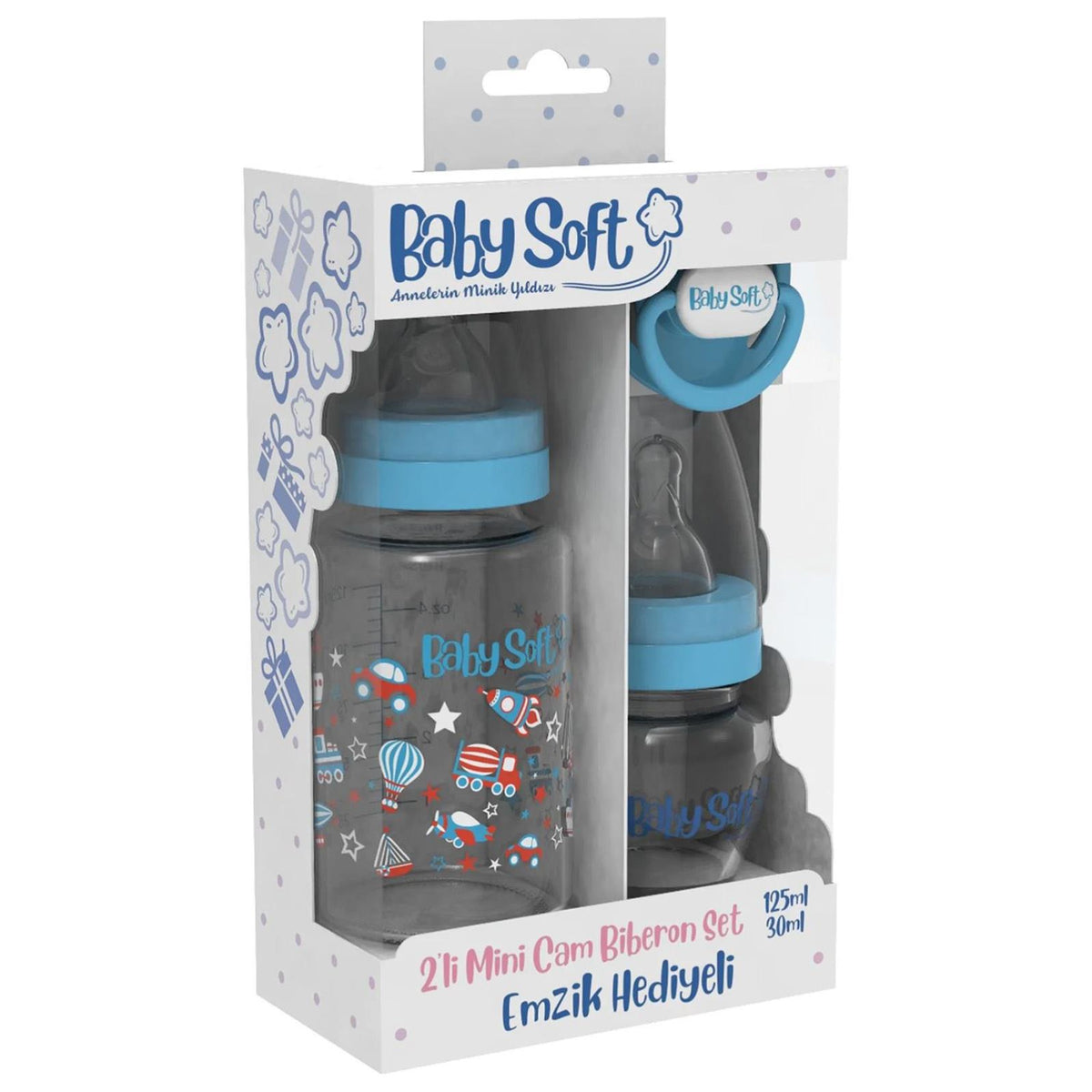 Baby Soft 2'li Mini Cam Biberon Set - Mavi