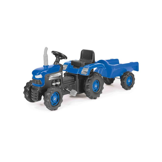 Dolu Oyuncak Romorklu Traktor Pedallı - Mavi