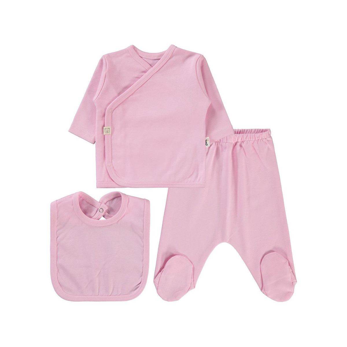Civil Baby 3'Lü Basic 0-1 Ay Zıbın Takımları - Pembe