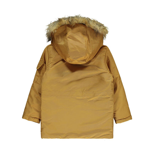 Civil Boys Kapak Cepli Kürklü 10-13 Yaş Mont - Hardal