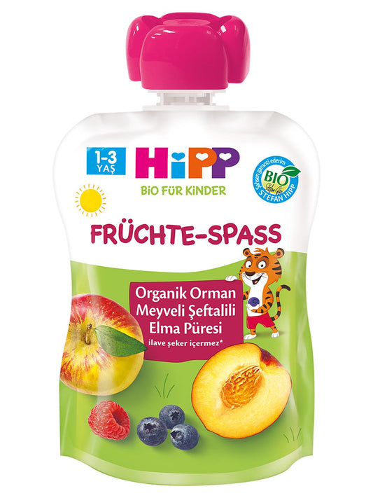 Hipp Mama Organik Orman Meyveli Şeftalili Elma Püresi 90 gr