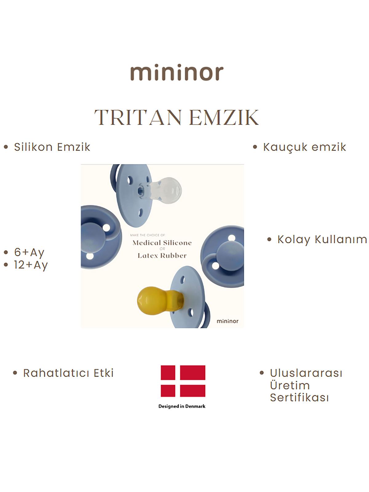 Mininor Silikon Emzik 12+ Ay - Cloudy Morning - Bej