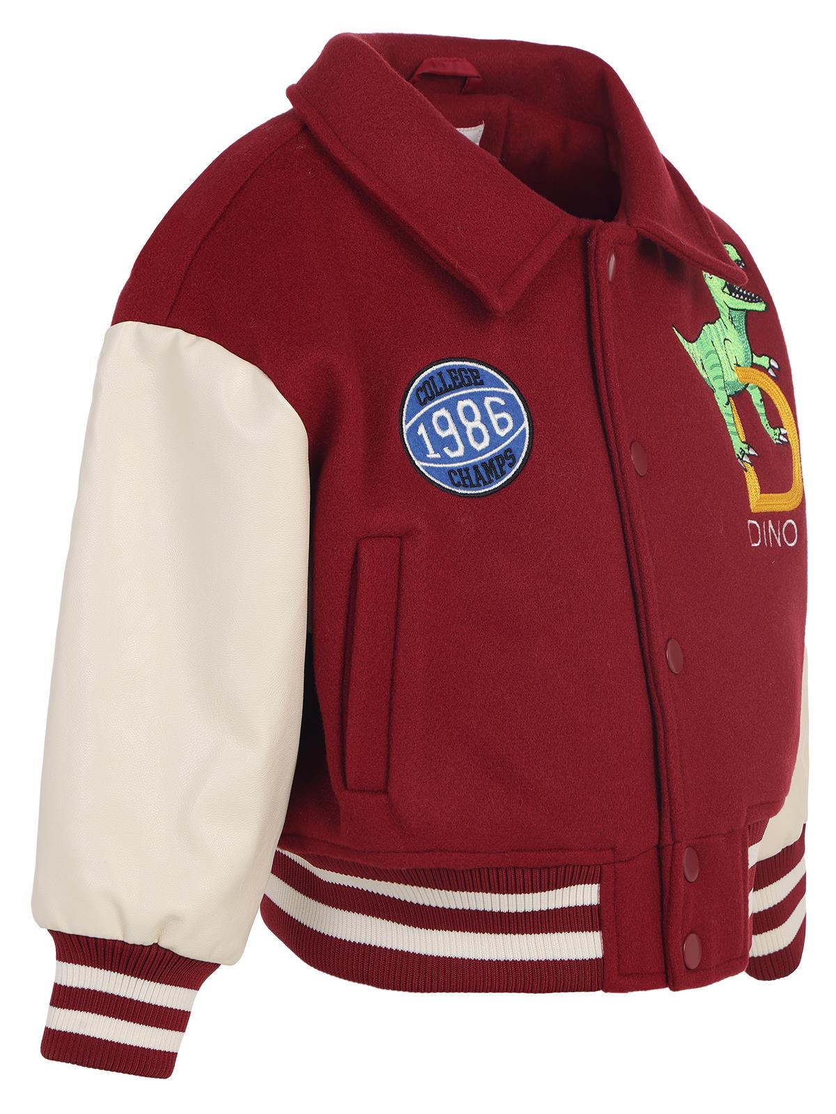 Civil Boys 1986 Dinozor Armalı 2-5 Yaş Ceket - Bordo
