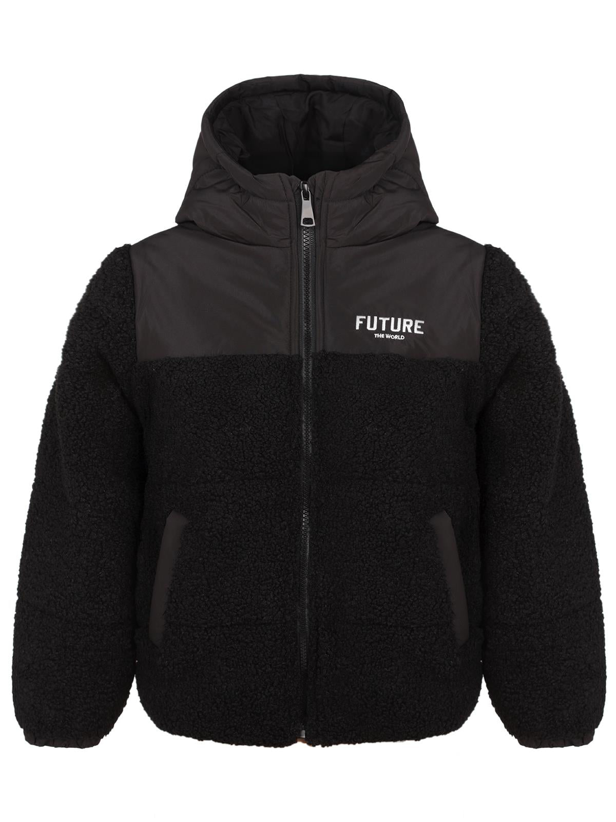 Civil Boys Future Baskılı Kapşonlu 10-13 Yaş Mont - Siyah