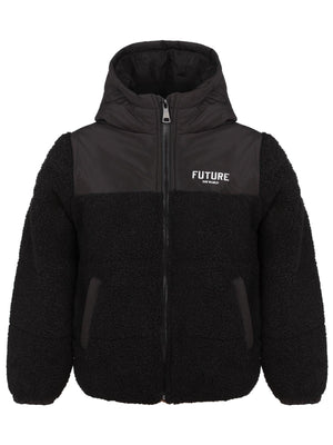 Civil Boys Future Baskılı Kapşonlu 10-13 Yaş Mont - Siyah