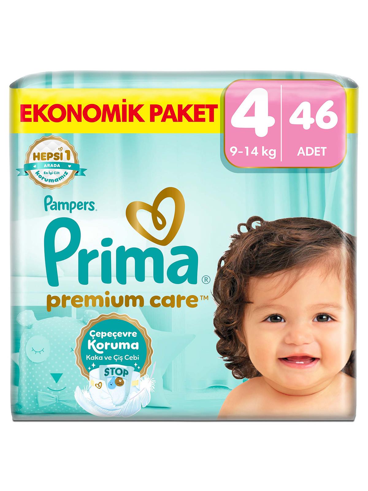 Prima Premium Care 4 Beden Bebek Bezi Maxi Ekonomik Paket 46 Adet