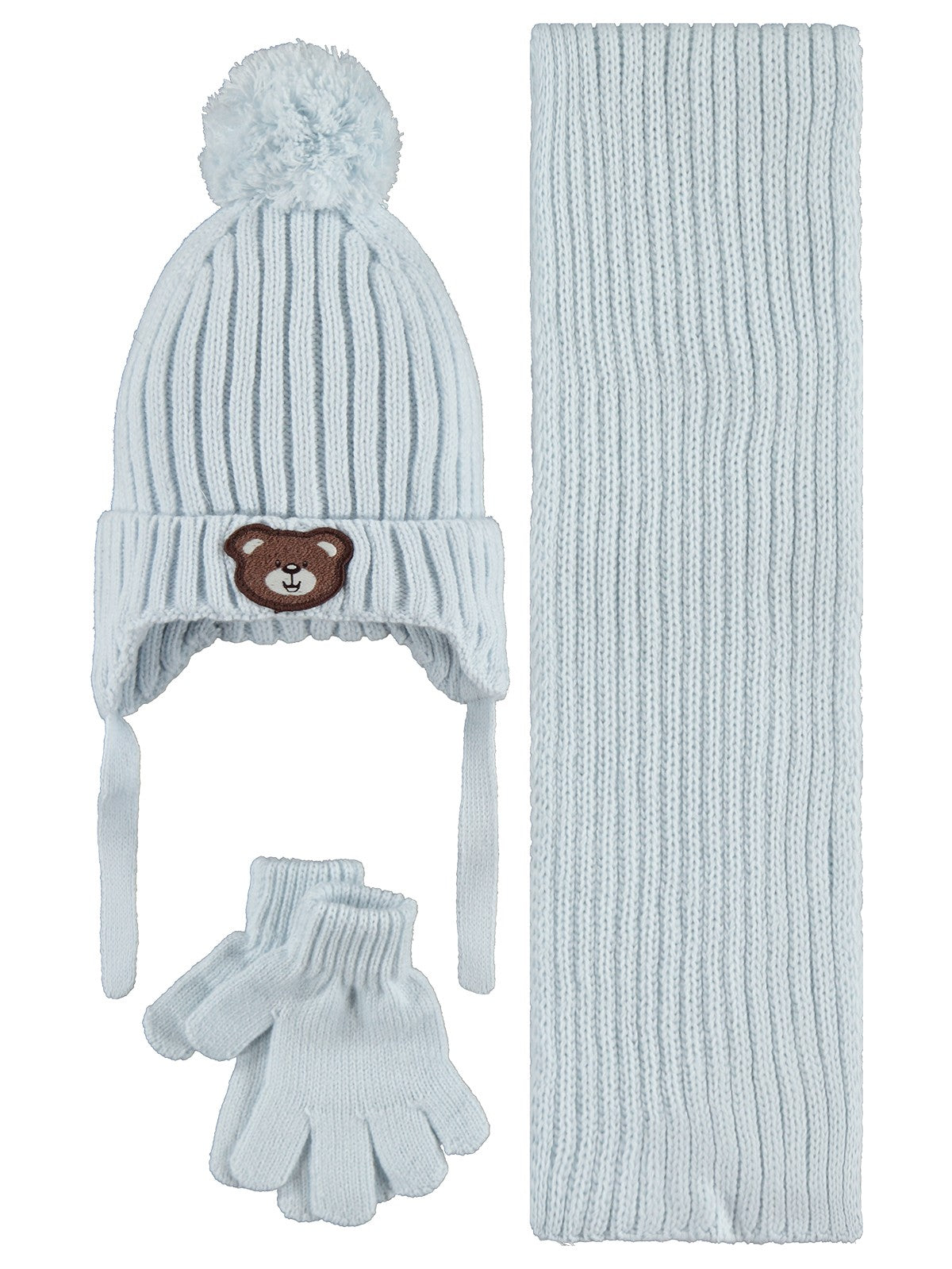 Kitti-Akal Tekstil Çocuk Erkek 1-4 Yaş Atkı Bere Eldiven Set