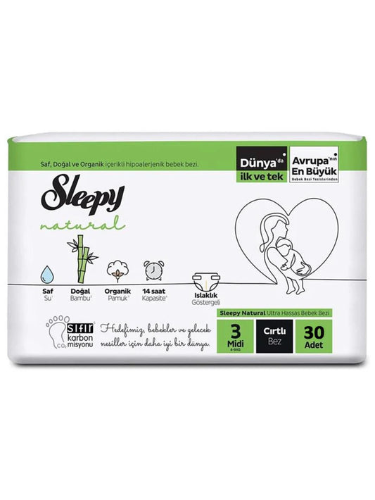 Sleepy Natural Islak Pamuklu Havlu 3x60 Adet