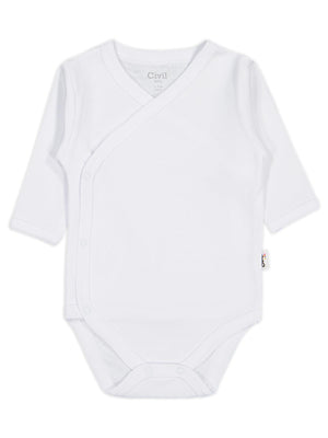 Civil Baby Renkli Kumaş 1-6 Ay Unisex Zıbın Badi - Beyaz