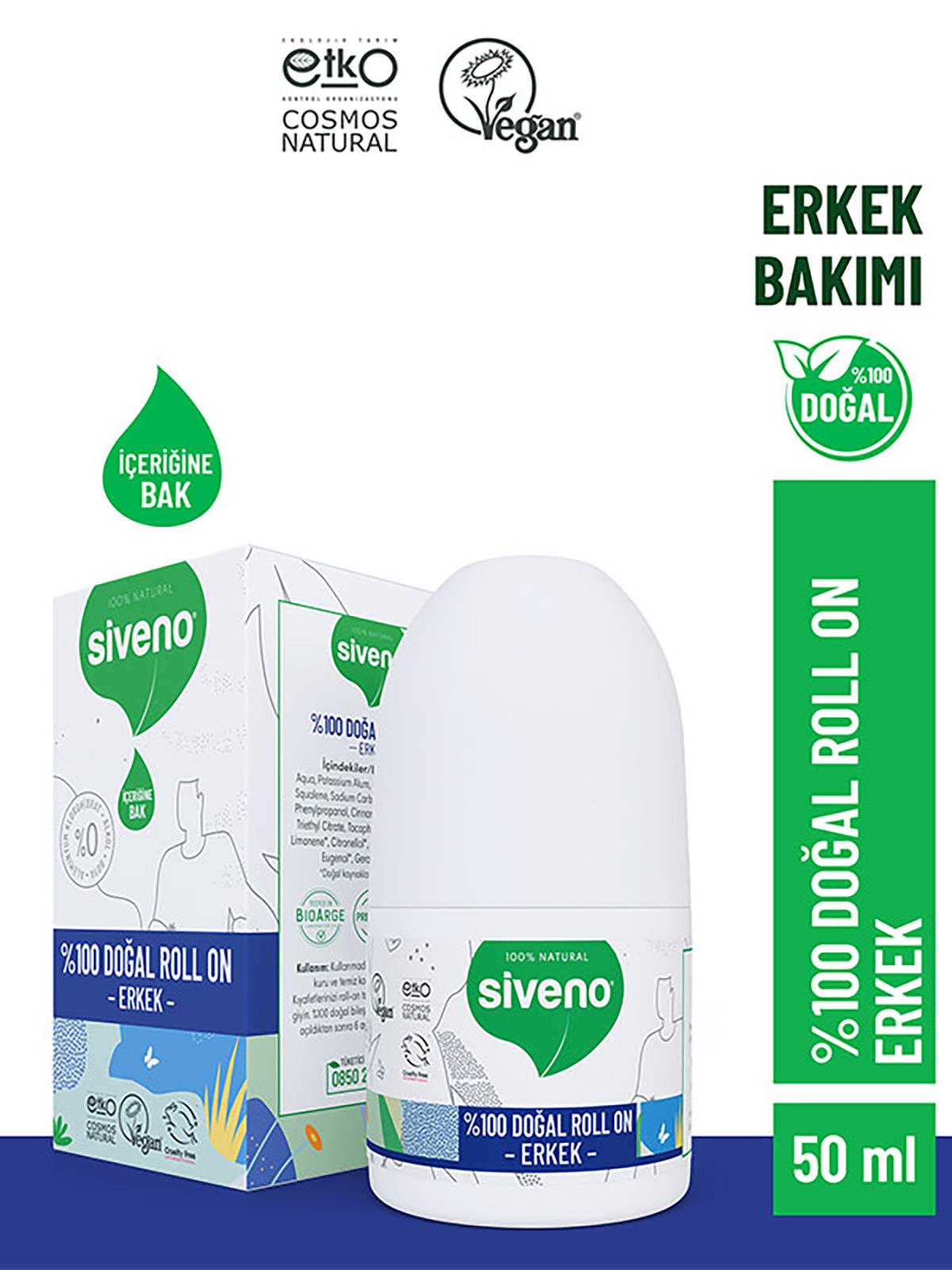 Siveno %100 Doğal Roll-On – Erkekler İçin 50 ml