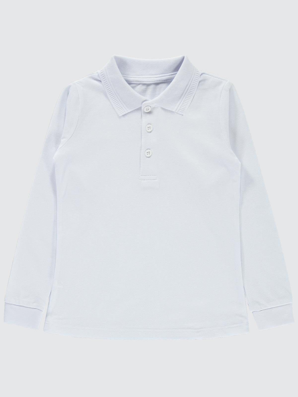 Civil Erkek Çocuk Basic Polo Pike Sweat | Polo Pike Uzun Kol | Okul Kreş ve Günlük Kullanım - Beyaz