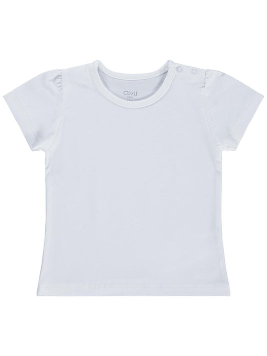 Civil Baby Kız Bebek Tişört 6-18 Ay - Beyaz