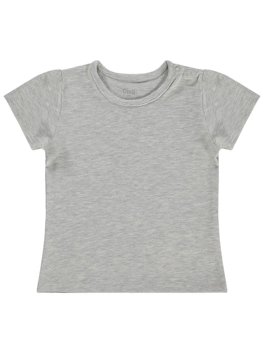 Civil Baby Kız Bebek Tişört 6-18 Ay - Gri