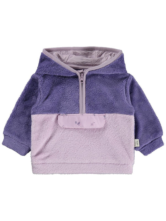 Bebbek Kapşonlu Fermuarlı 2-5 Yaş Sweatshirt - Lila