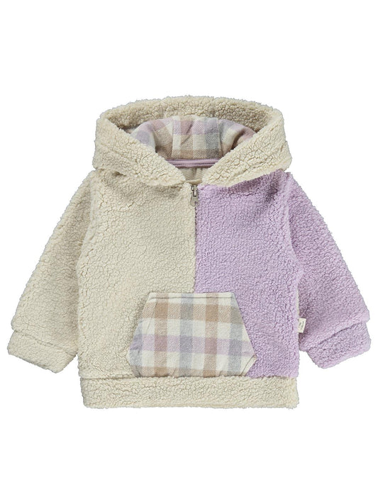 Bebbek Kapşonlu Fermuarlı 2-5 Yaş Sweatshirt - Lila