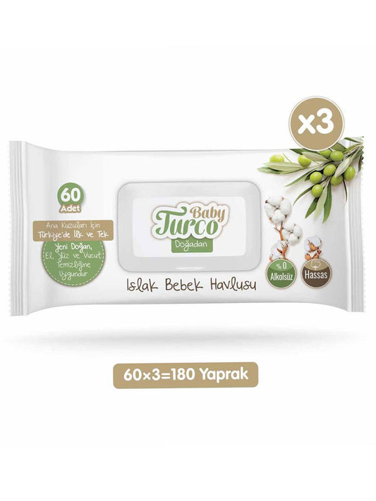 Baby Turco Doğadan Islak Havlu 3x60 Adet