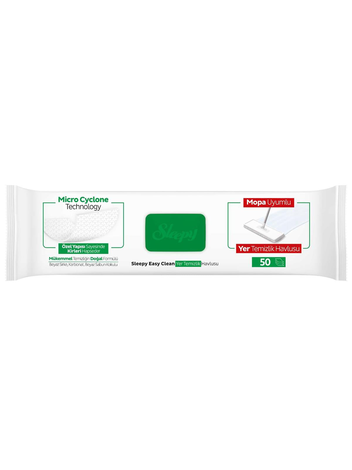 Sleepy Easy Clean Beyaz Sabun Katkılı Mopa Uyumlu Yer Temizlik Havlusu 50 Yaprak