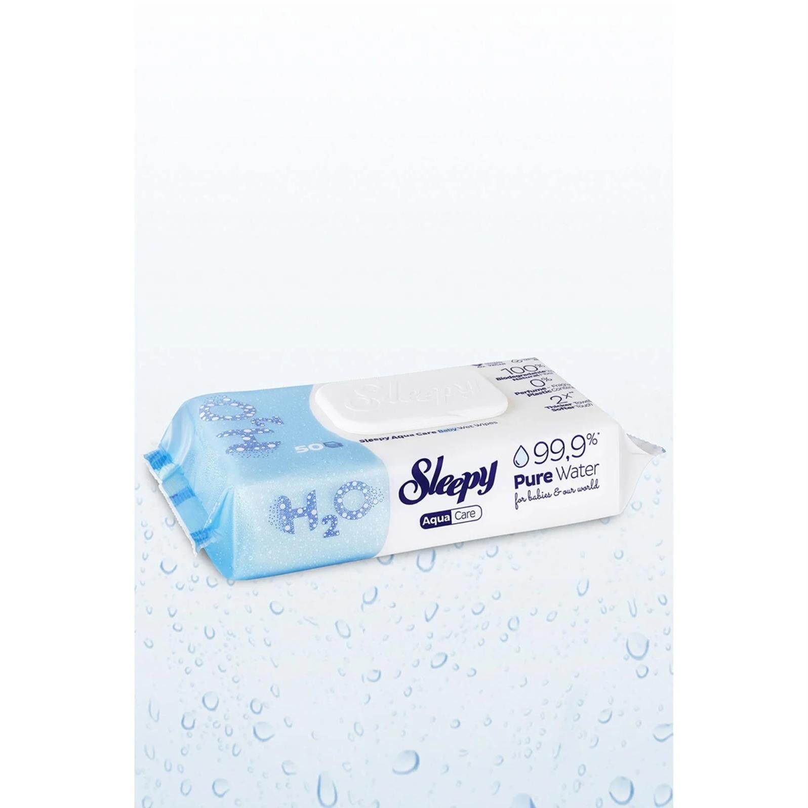 Sleepy Aqua Care H2O Yenidoğan Islak Bebek Havlusu 50 Yaprak