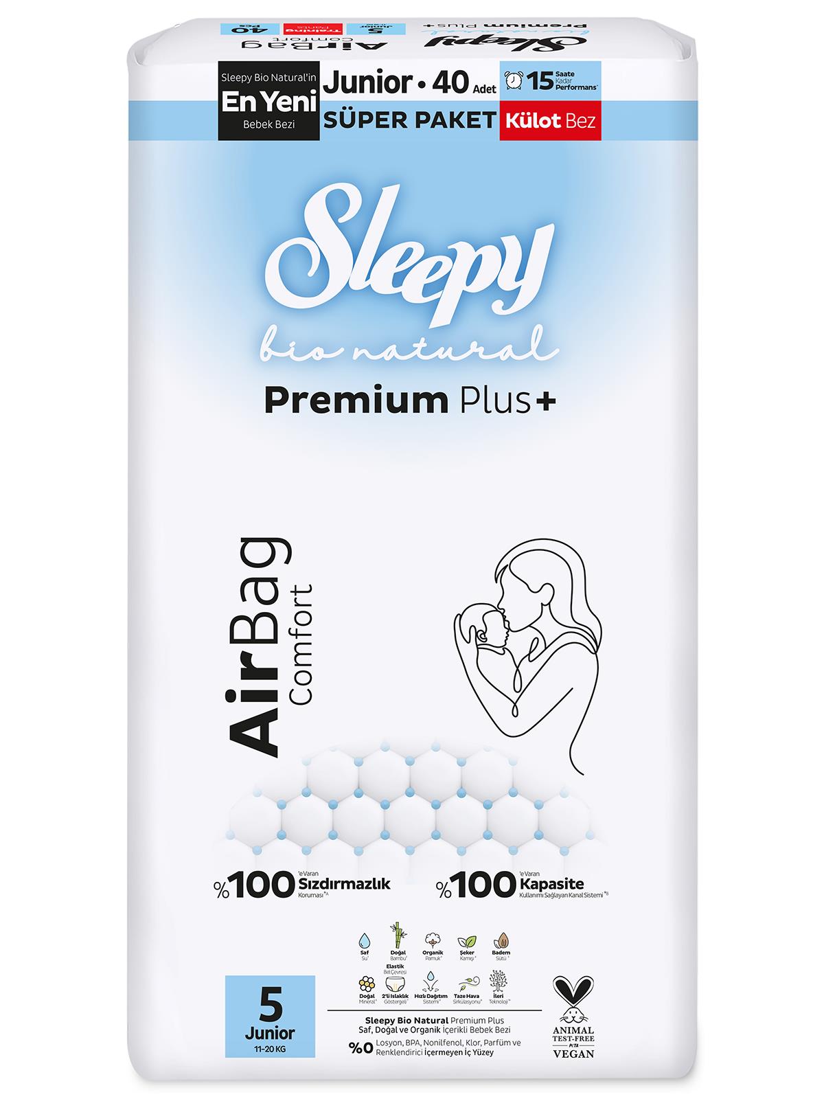Sleepy Bio Natural Airbag Külot Bez 5 Numara Junior 40 Adet
