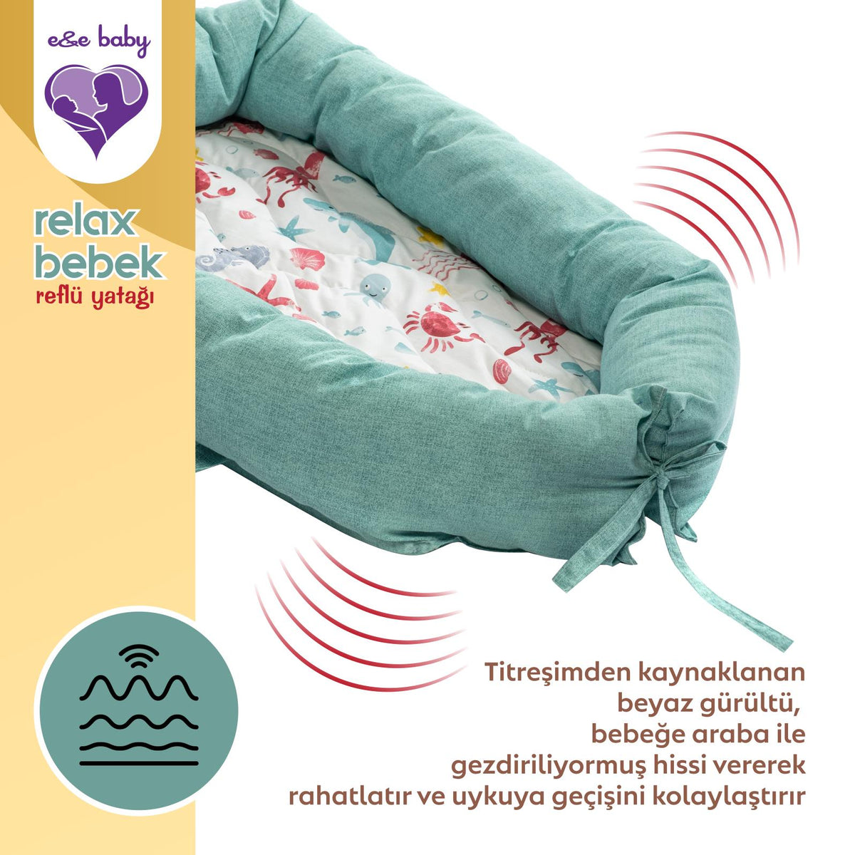 E&E Baby Masajlı Relax Pilli Bebek Reflü Yatağı