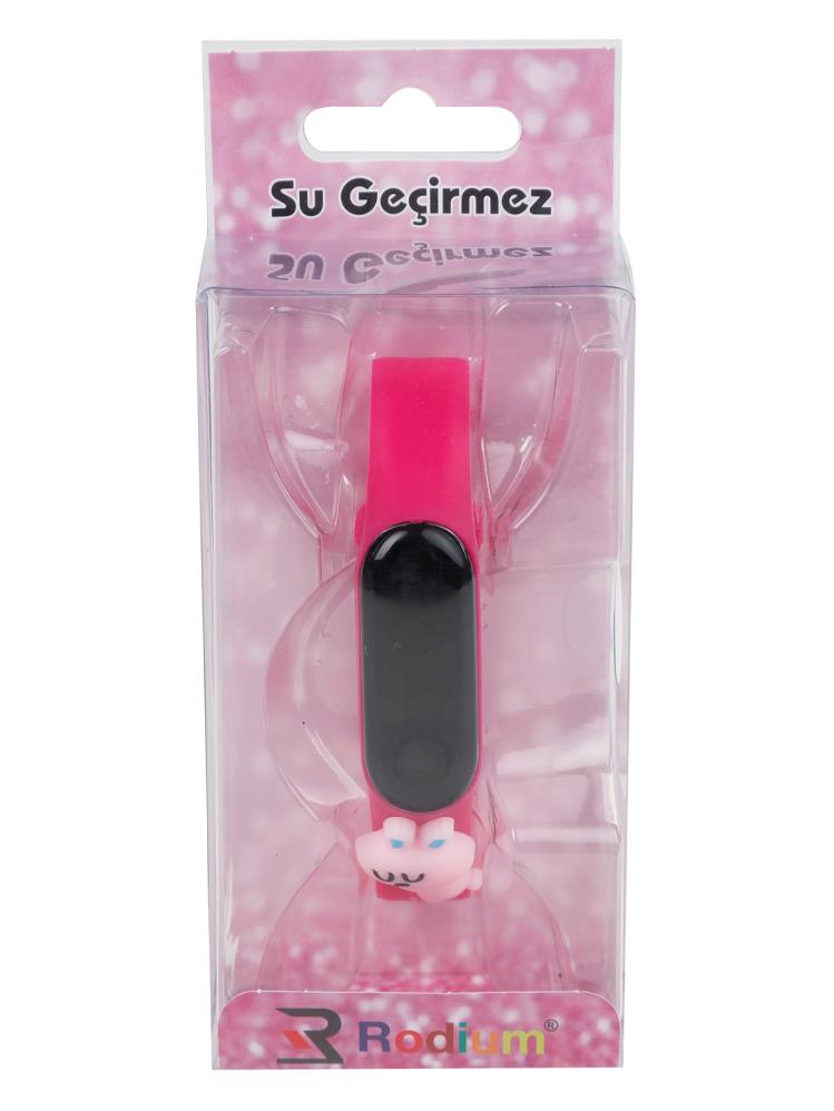 Rodium Saat-Zaman Saat  Led Çocuk Saat - Fusya