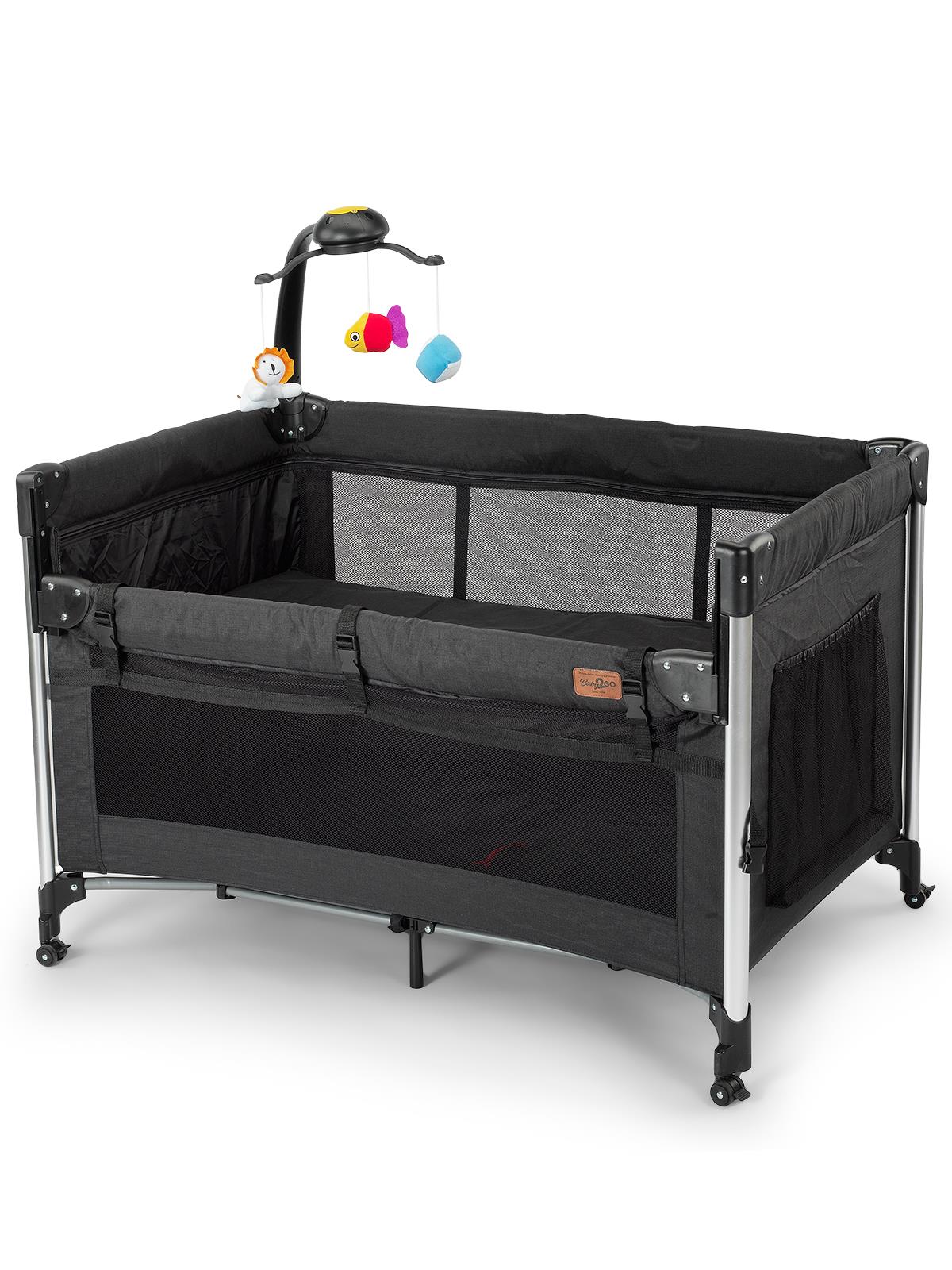 Baby2Go Luna Otomatik Anne Yanı Oyun Parkı 70x110 Cm - Siyah