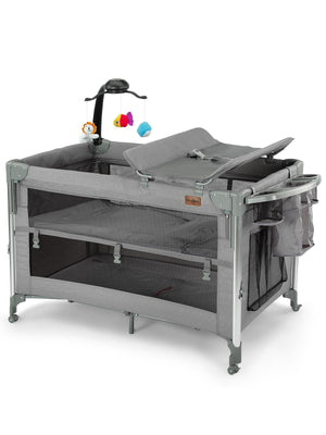 Baby2Go Luna Otomatik Anne Yanı Oyun Parkı 70x110 Cm - Gri
