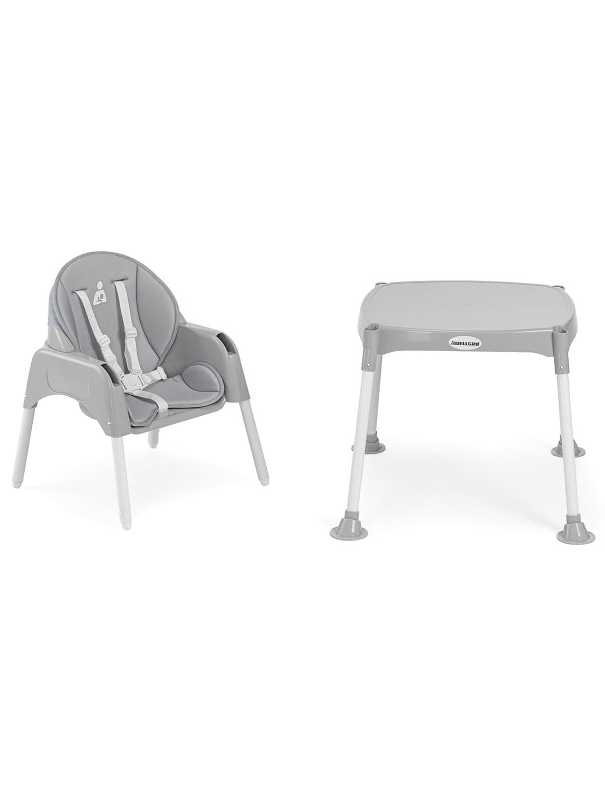Wellgro Pretty 3in1 Çalışma Masalı Mama Sandalyesi - Gri