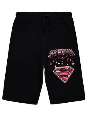 Süperman Efetli Logo Baskılı 10-13 Yaş Kapri - Siyah
