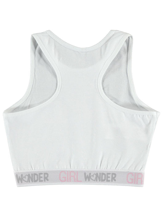 Civil Girl Wonder Baskı Büstiyer | İnterlok | Okul Kreş ve Günlük Kullanım - Beyaz