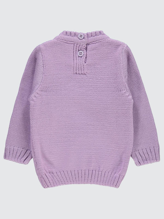 Civil Baby C Nakışlı Düz 6-18 Ay Kazak - Lila