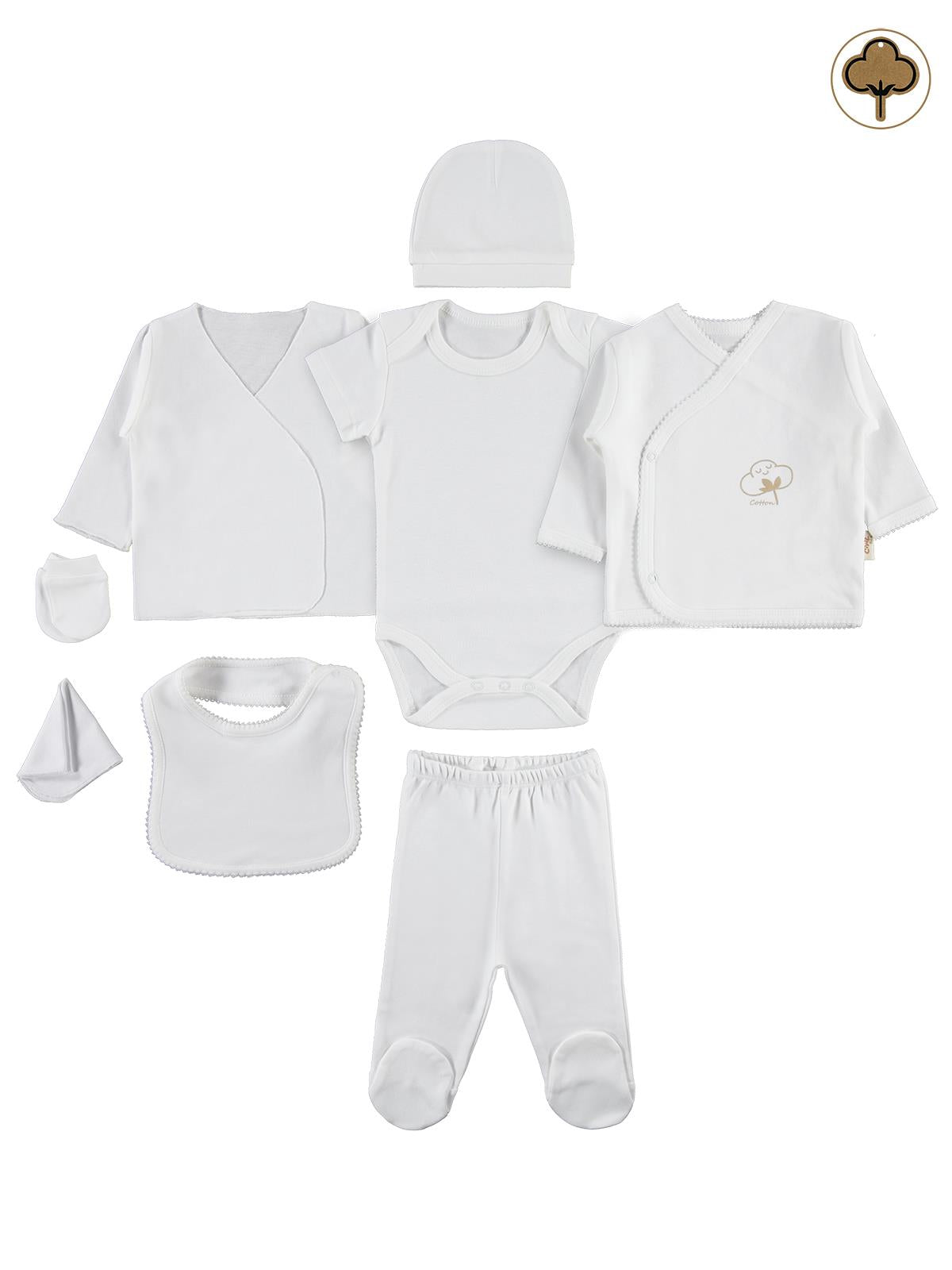 Civil Baby Bebek Organik 8'li Zıbın Takımı  - Ekru