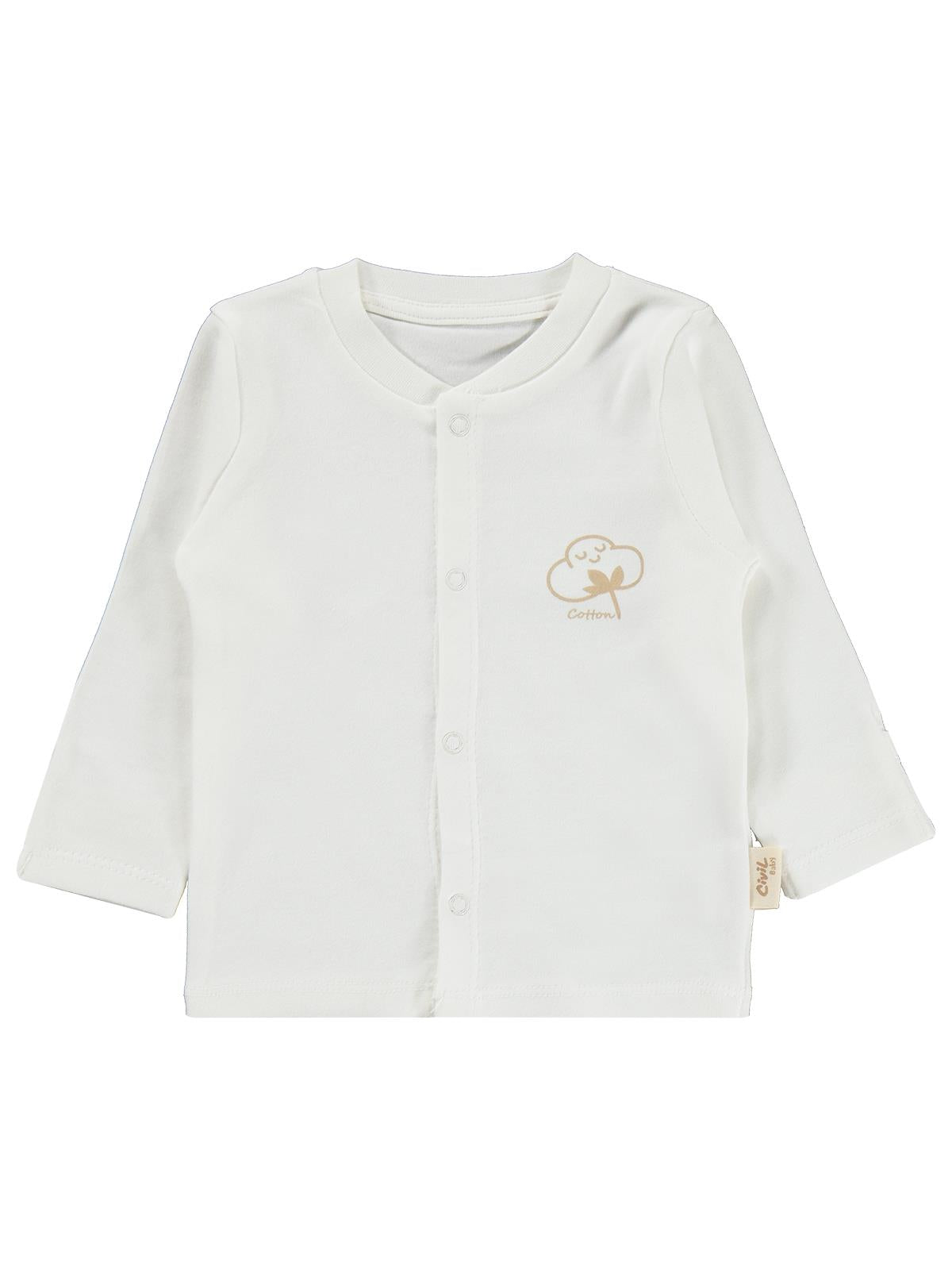 Civil Baby Organik Pamuklu 0-6 Ay Bebe Pijama Takımı - Ekru