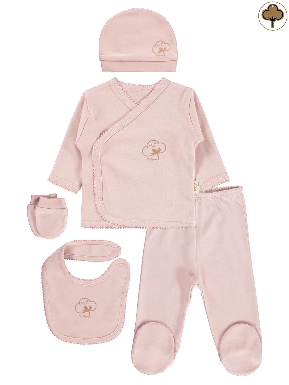Civil Baby Organik Pamuklu 5 Li Zıbın Takımı - Pembe