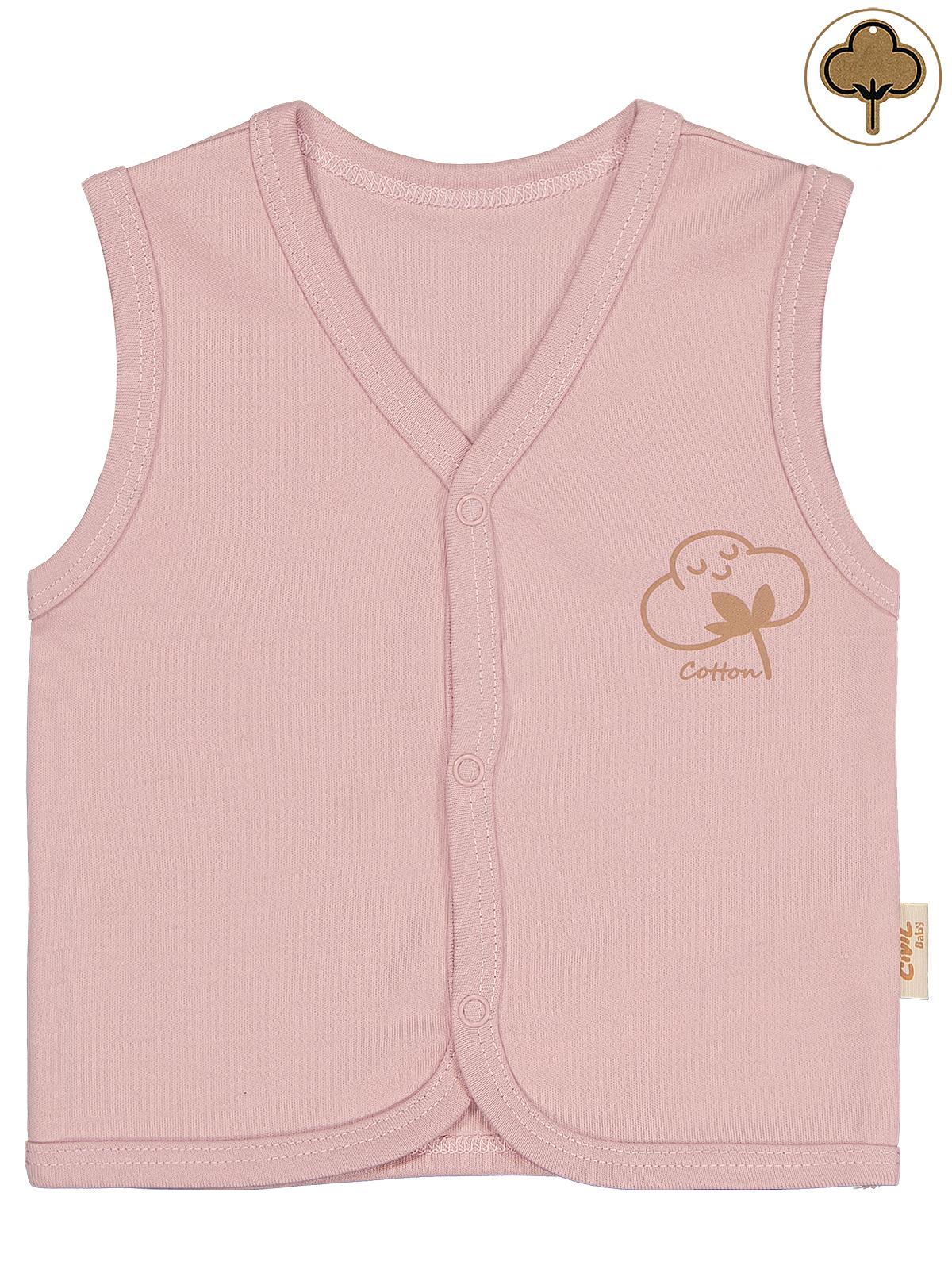 Civil Baby Organik Pamuklu 0-12 Ay Bebe Yelek - Pembe