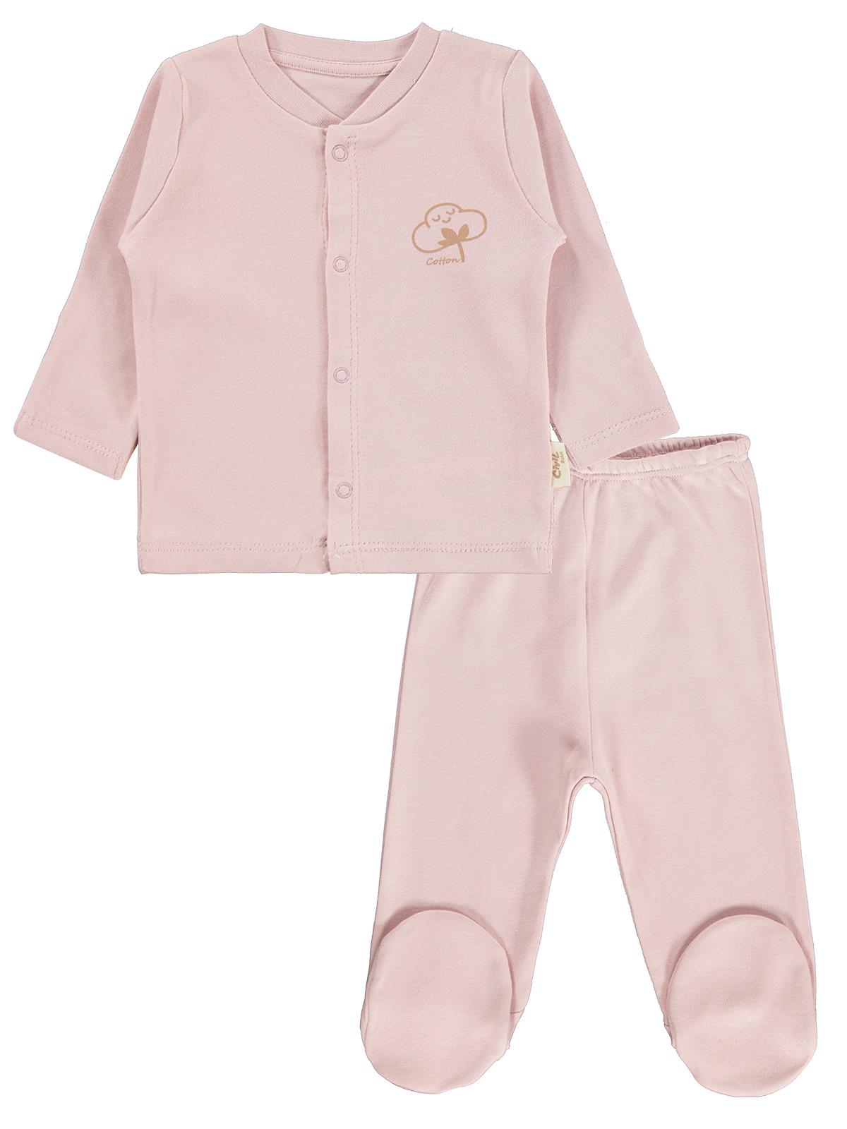 Civil Baby Organik Pamuklu 0-6 Ay Bebe Pijama Takımı - Pembe