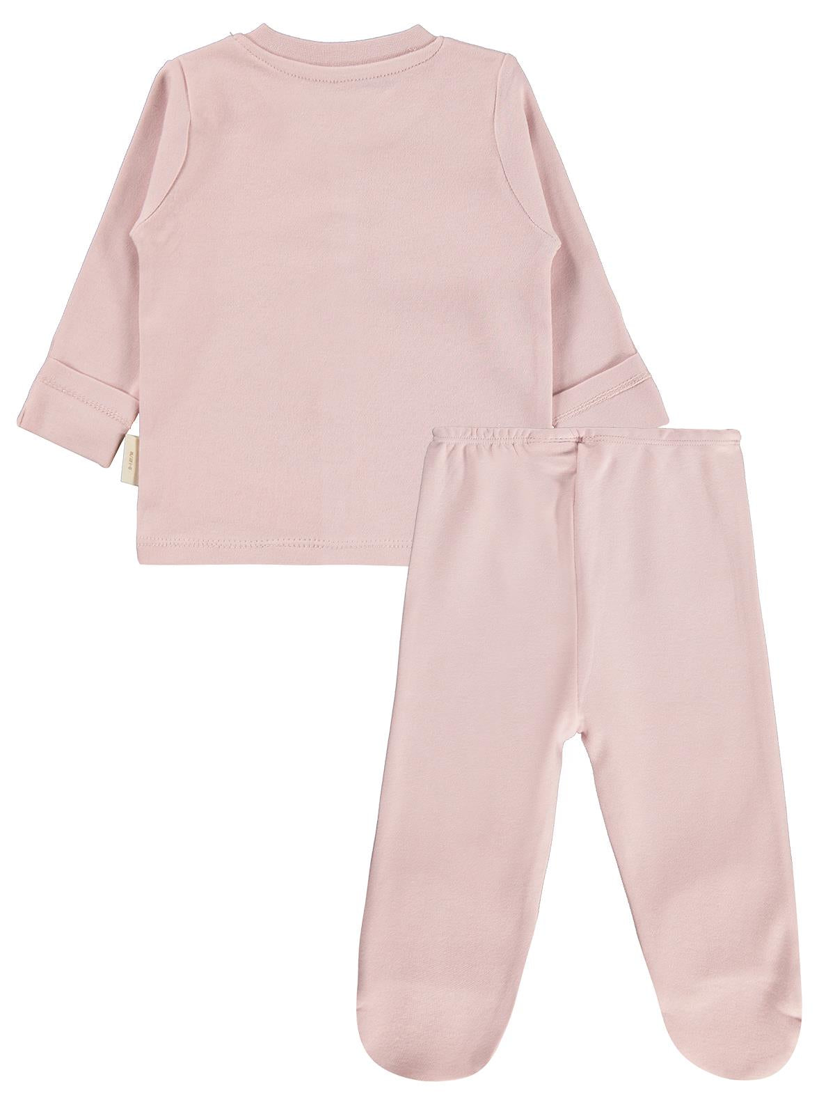 Civil Baby Organik Pamuklu 0-6 Ay Bebe Pijama Takımı - Pembe