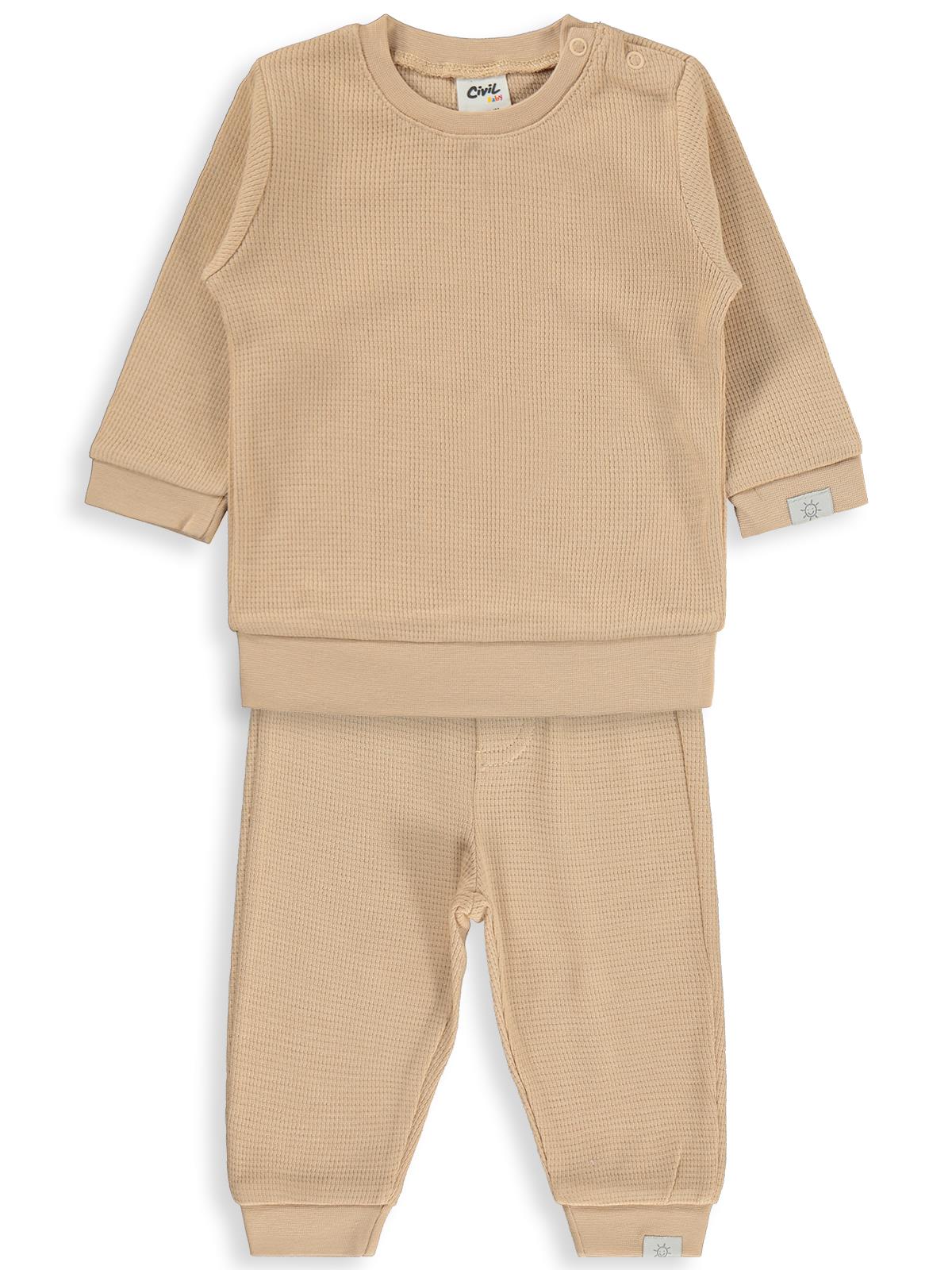 Civil Baby Patiksiz Güneş Etiketli 3-18 Ay Takım - Kahverengi