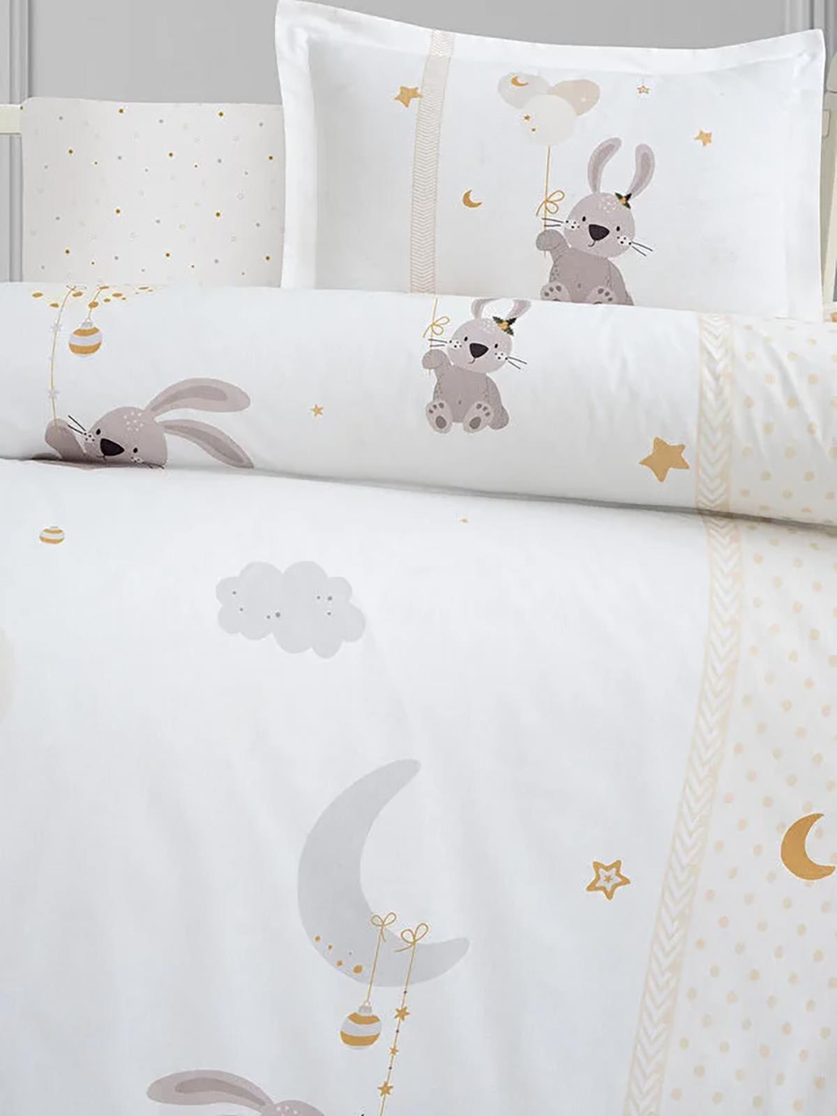 Kanz Ranforce Bebek Nevresim Takımı 100x150 cm - Gri