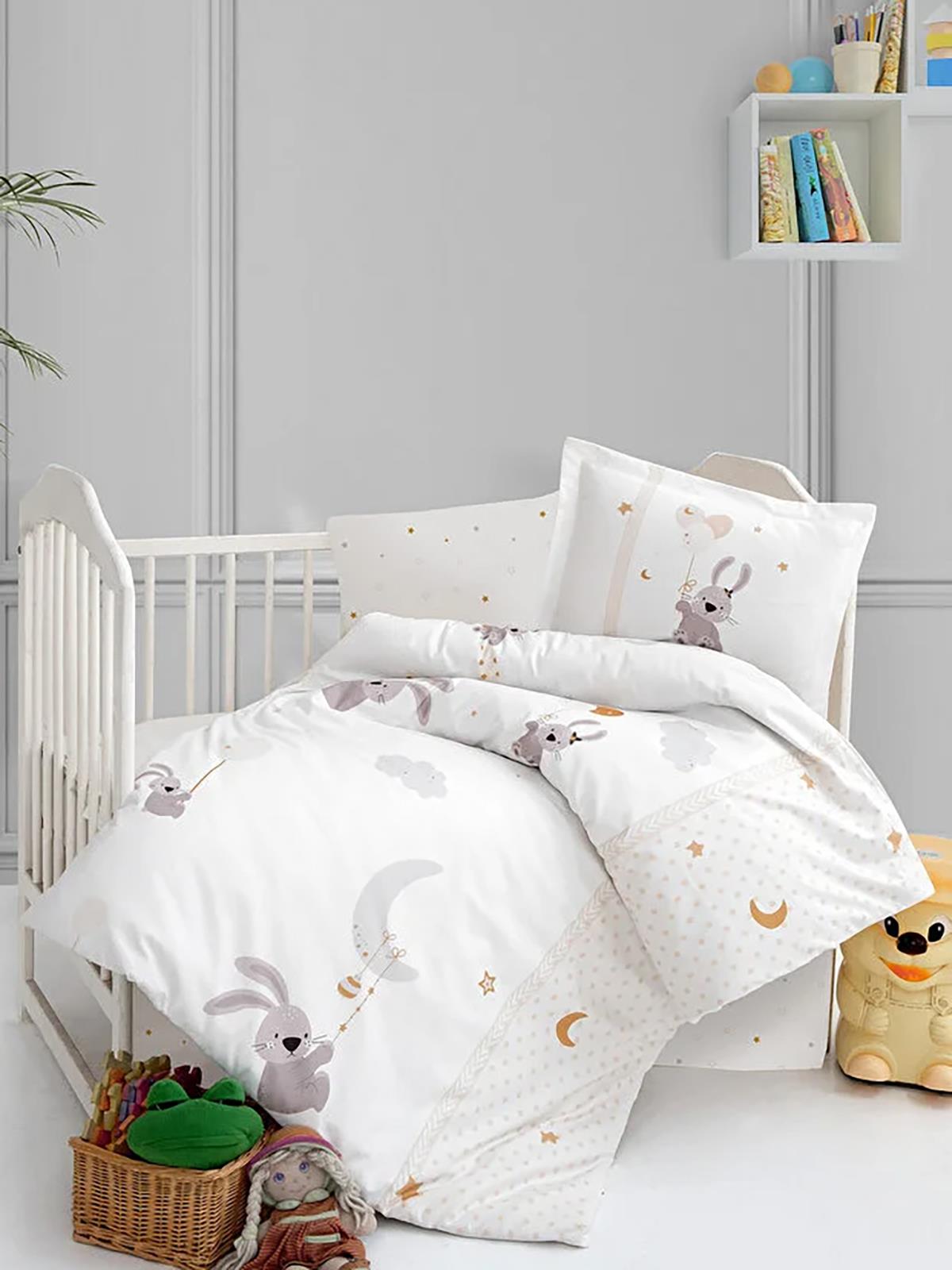 Kanz Ranforce Bebek Nevresim Takımı 100x150 cm - Gri