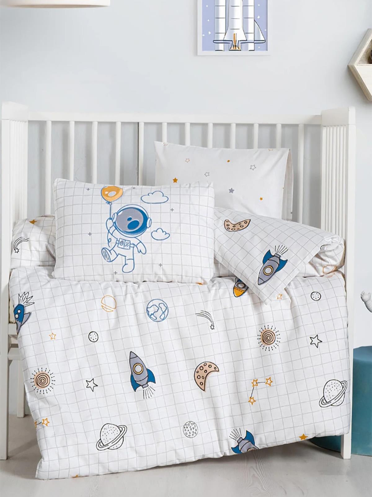 Kanz Ranforce Bebek Nevresim Takımı 100x150 cm - Beyaz