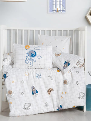 Kanz Ranforce Bebek Nevresim Takımı 100x150 cm - Beyaz