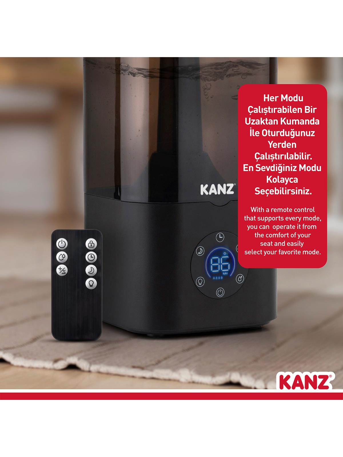 Kanz Uzaktan Kumandalı Dijital Soğuk Buhar Makinesi- Hava Nemlendirici