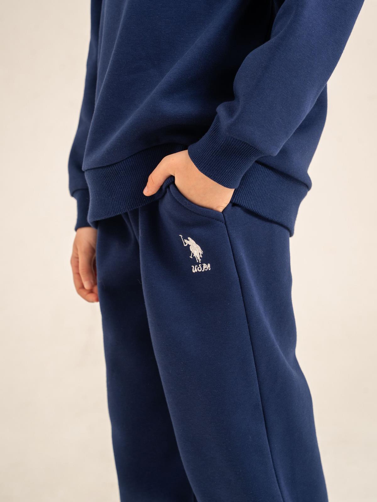 U.S. Polo Assn Kids Eşofman Takımı | 3 İp-3 İp Uzun Kol Bisiklet Yaka | Okul Kreş ve Günlük Kullanım - Lacivert
