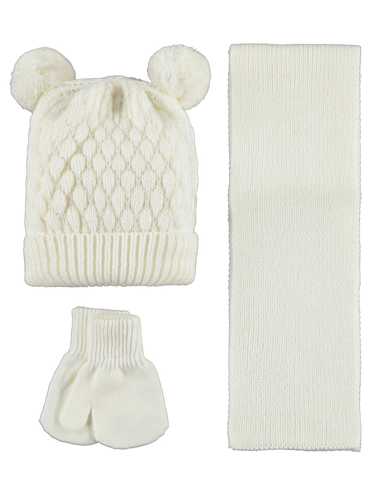 Civil Baby 6-24 Ay Atkı Bere Eldiven Set - Ekru