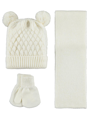 Civil Baby 6-24 Ay Atkı Bere Eldiven Set - Ekru
