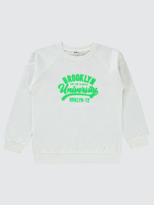 Civil Boys Brokoklyn Nakışlı 10-13 Yaş Sweatshirt - Ekru