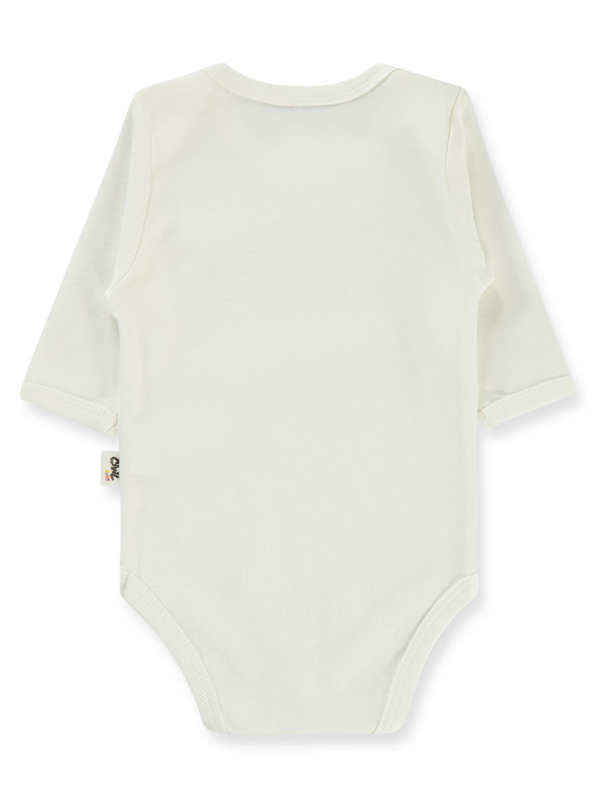 Civil Baby Düz Uzun Kol 1-3 Yaş Çıtçıtlı Badi - Beyaz