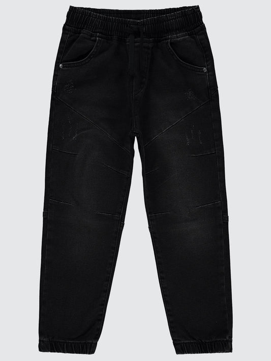 Civil Boys Bel Paça Lastikli Parçalı 10-13 Yaş Pantolon - Siyah