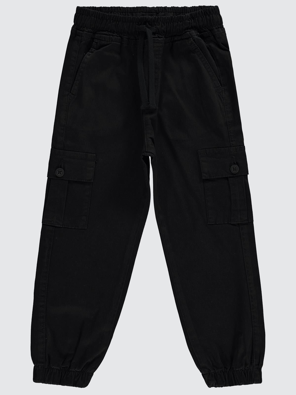 Civil Boys Bel Paça Lastikli Kargo Cepli 6-9 Yaş Pantolon - Siyah